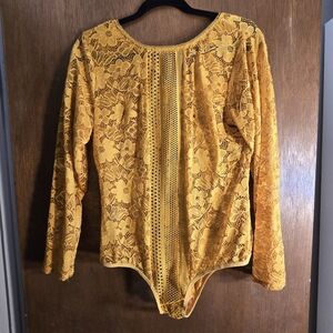 Golden Yellow Lace Body Suit